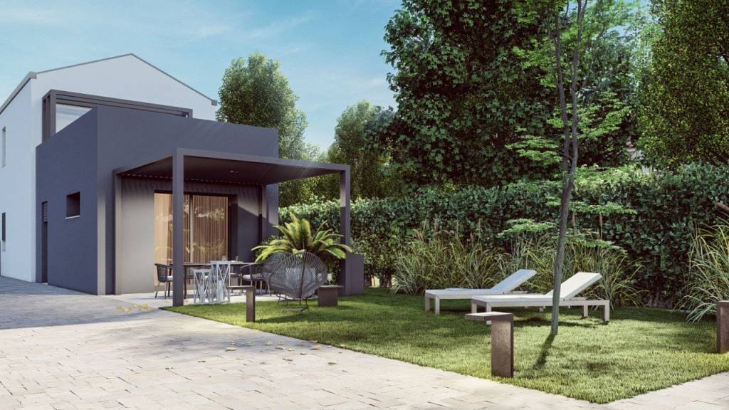 Viale Trento: Porzione di bifamiliare con terrazzo e giardino