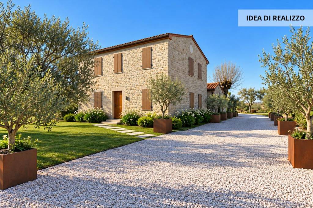 MONTAGANANA – Villa indipendente al grezzo con annesso e parco privato di 4200 mq